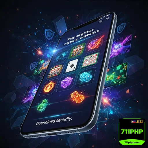 User enjoying mobile casino gaming with 711php app
